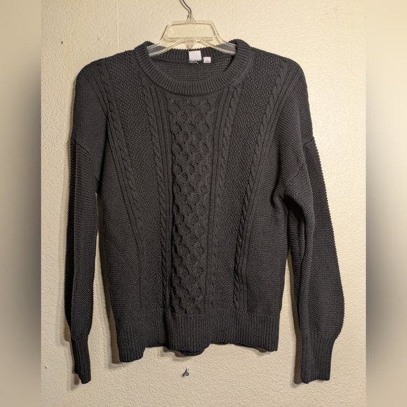 Gap Size Large  Women's Black Cable Knit Sweater Pre-owned - Picture 2 of 7
